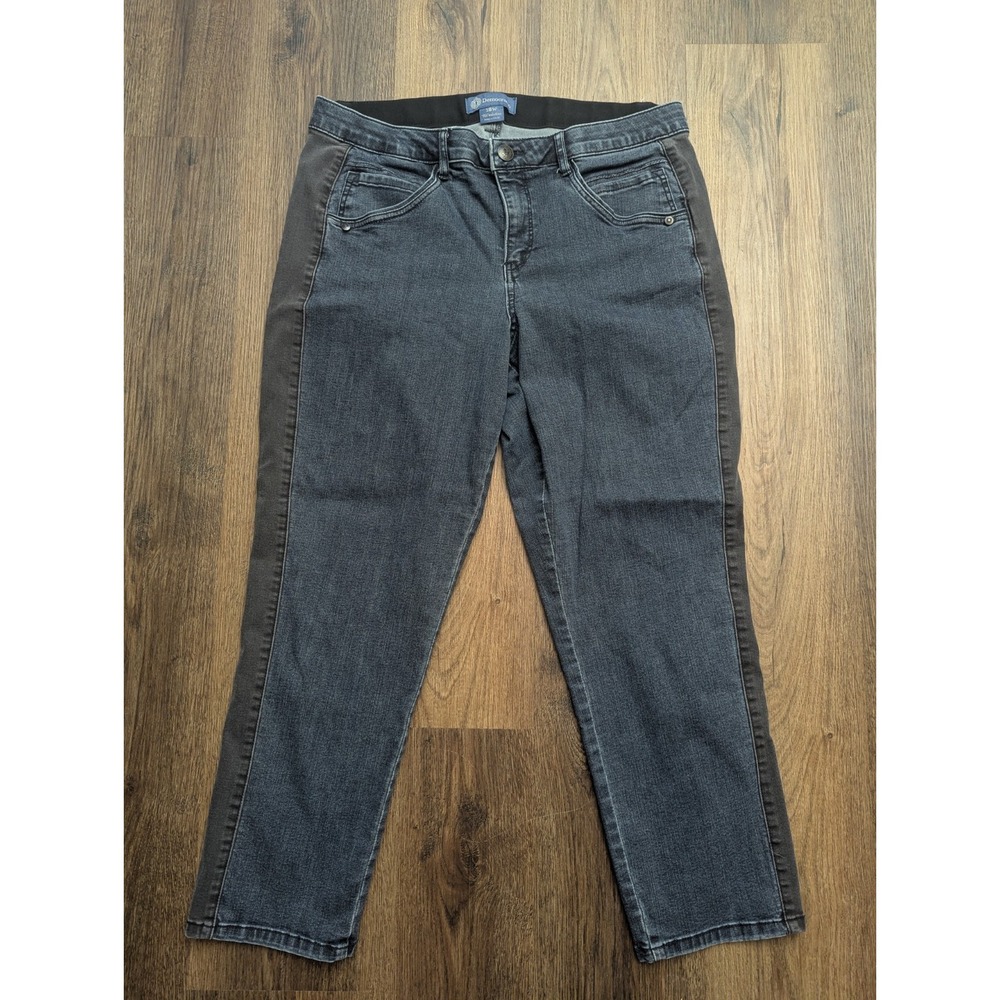Democracy Ab Solution Jeans 18W Blue with Black Stripe Tapered High Rise Stretch
